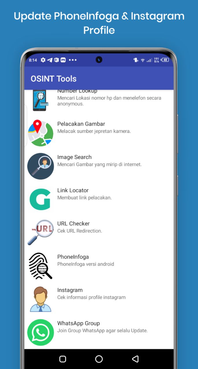 Screenshot OSINT Tools Android